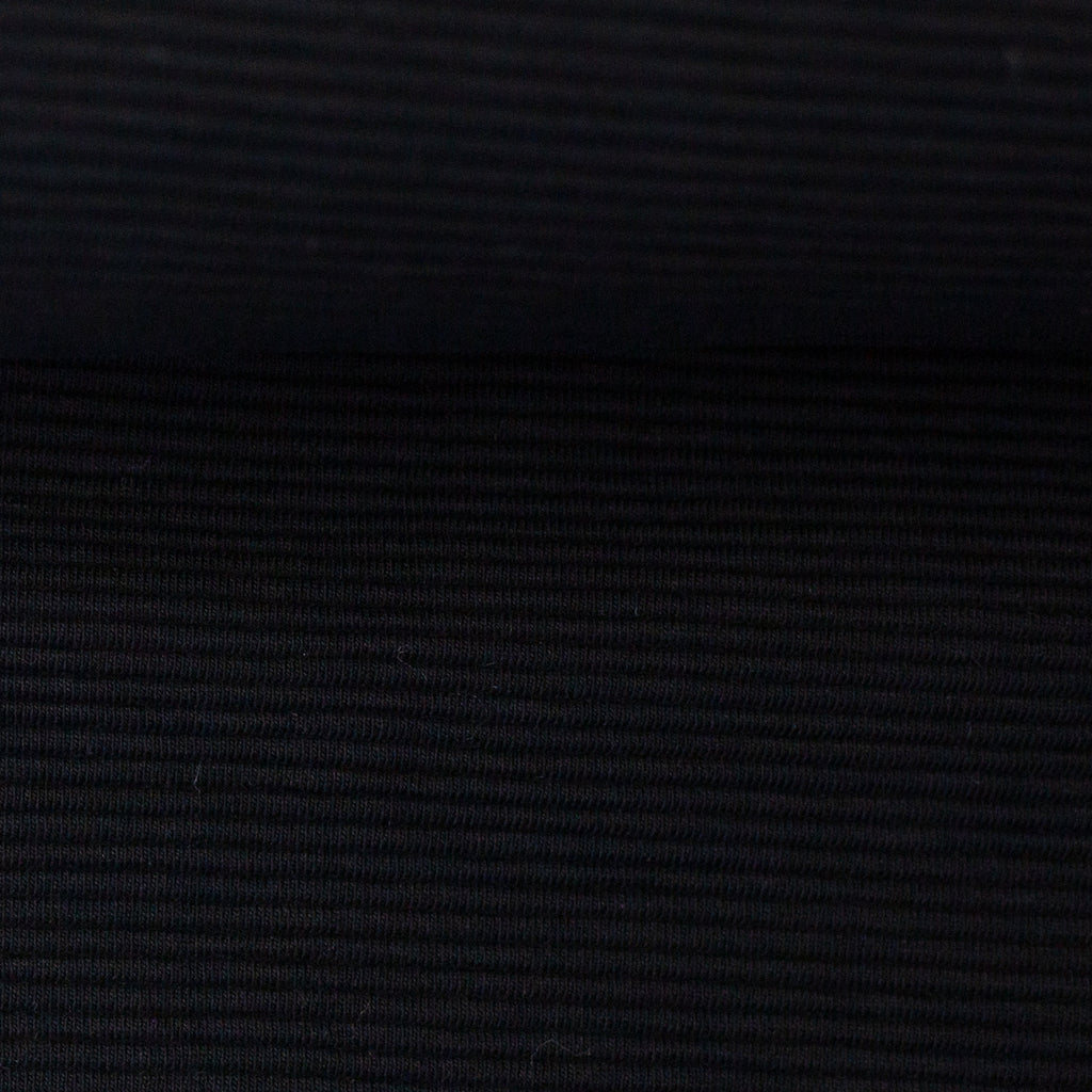 Rippjersey Bergen - Schwarz (Meterware ab 0.50m)