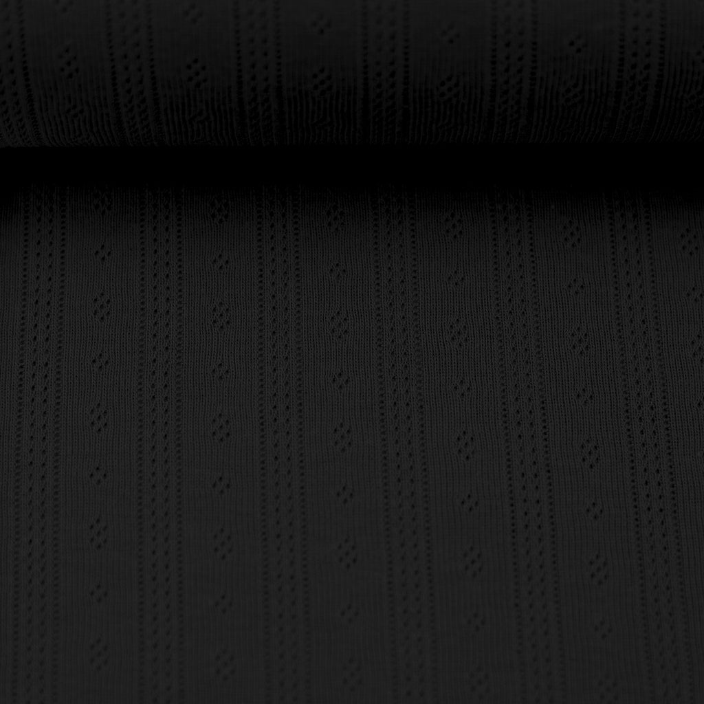 Strick Jersey - Tiana - Schwarz (Meterware ab 0.50m)