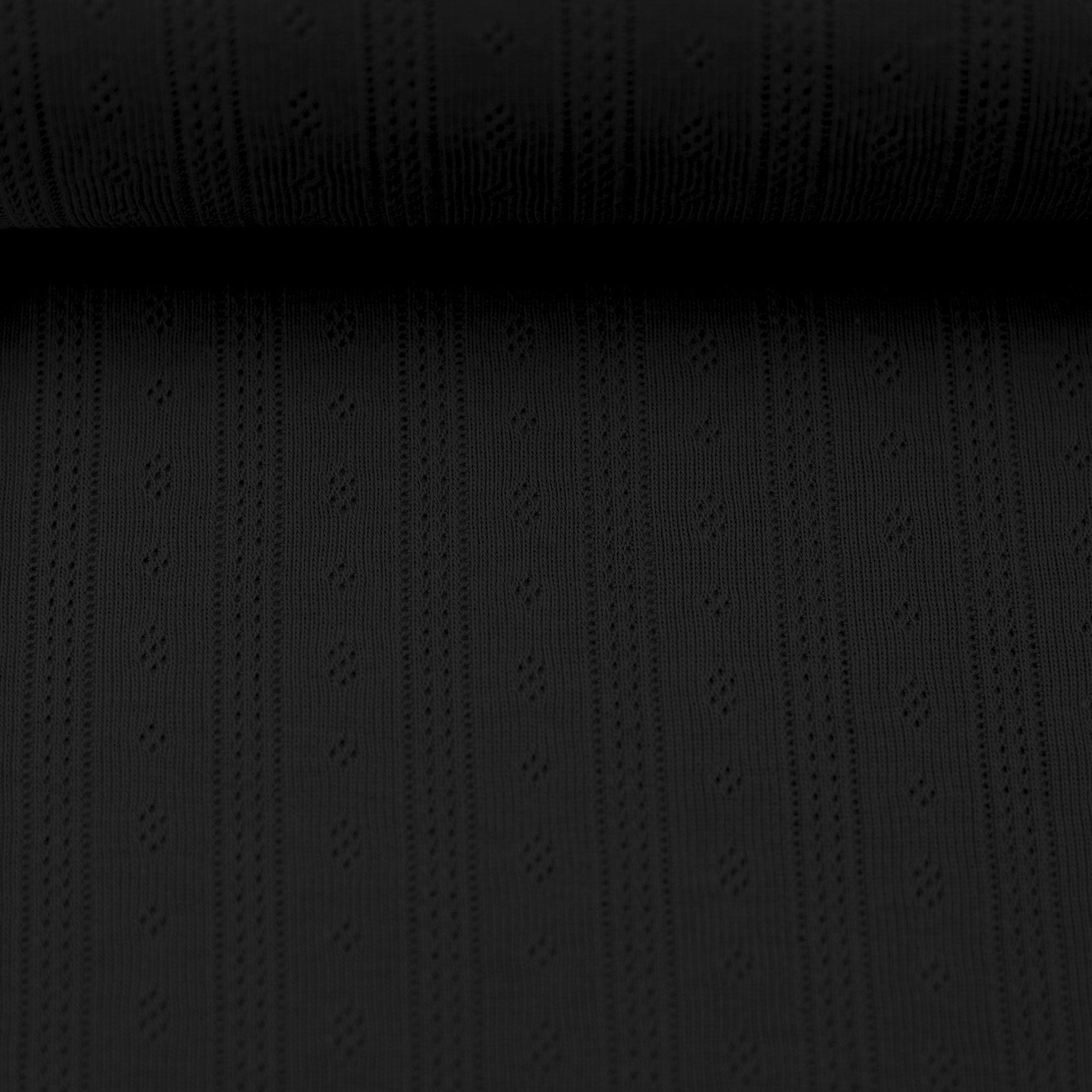 Strick Jersey - Tiana - Schwarz (Meterware ab 0.50m)