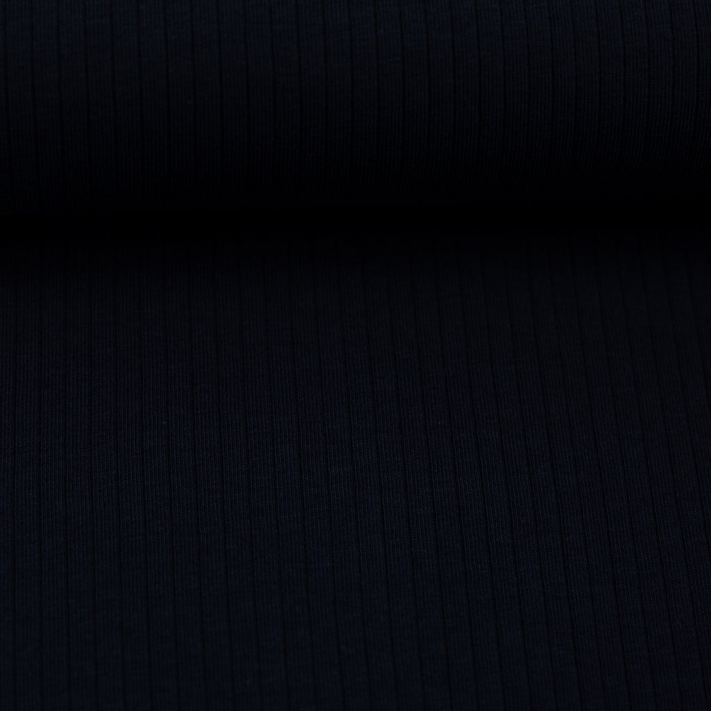 Rippjersey Laar - Schwarz (Meterware ab 0.50m)