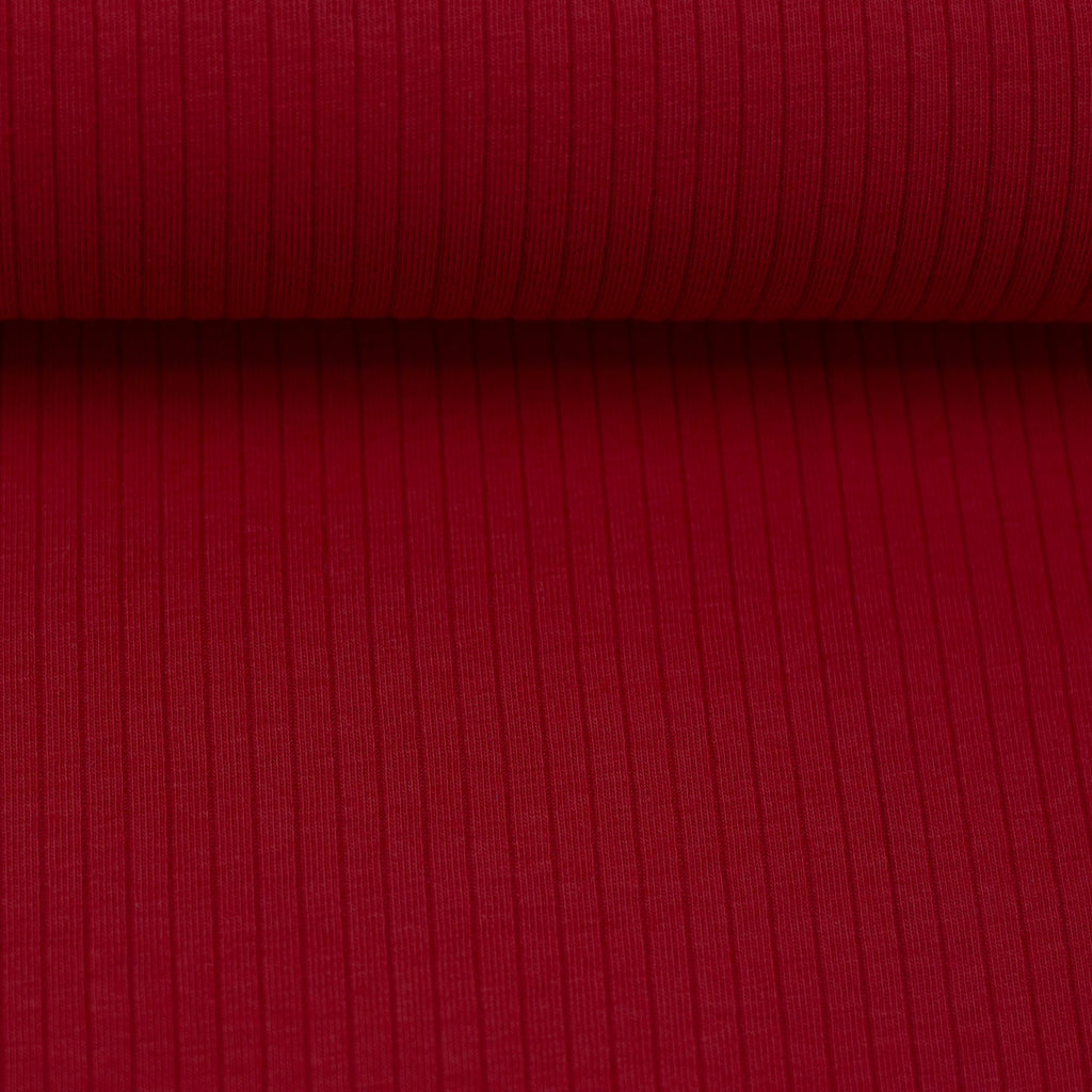 Rippjersey Laar - Rot (Meterware ab 0.50m)