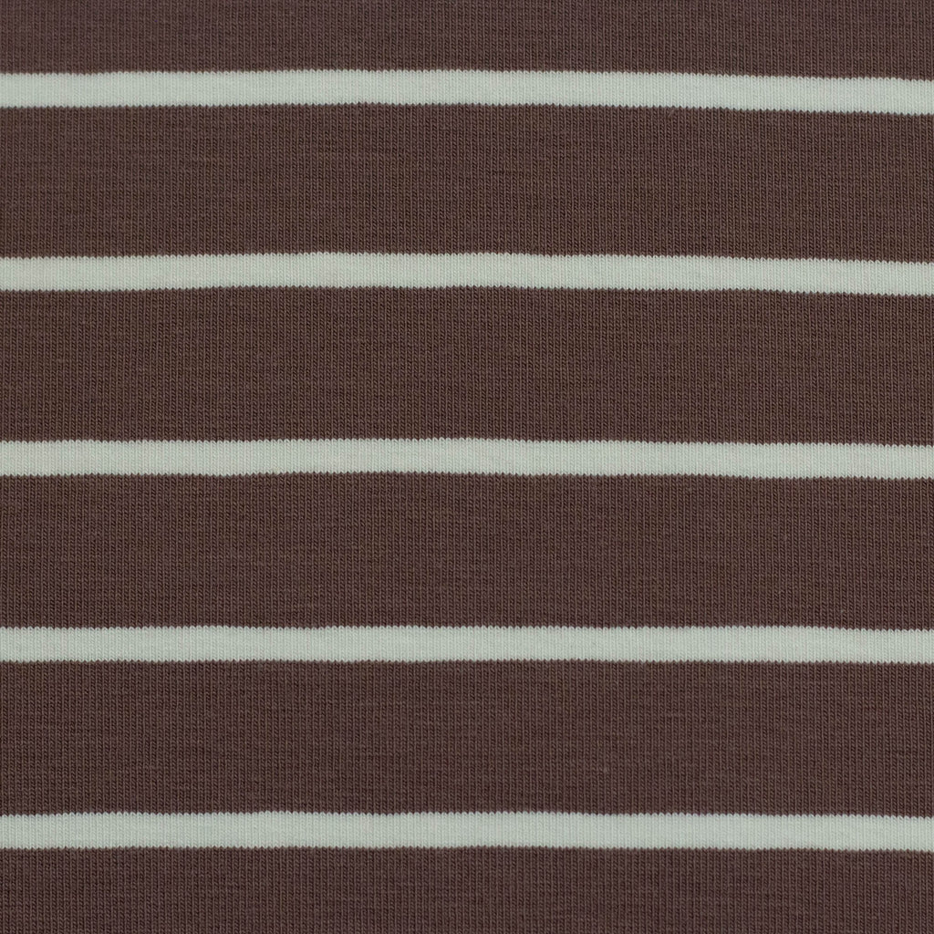 Jersey Stoff - Isa - Streifen - Braun (Meterware ab 0.50m)