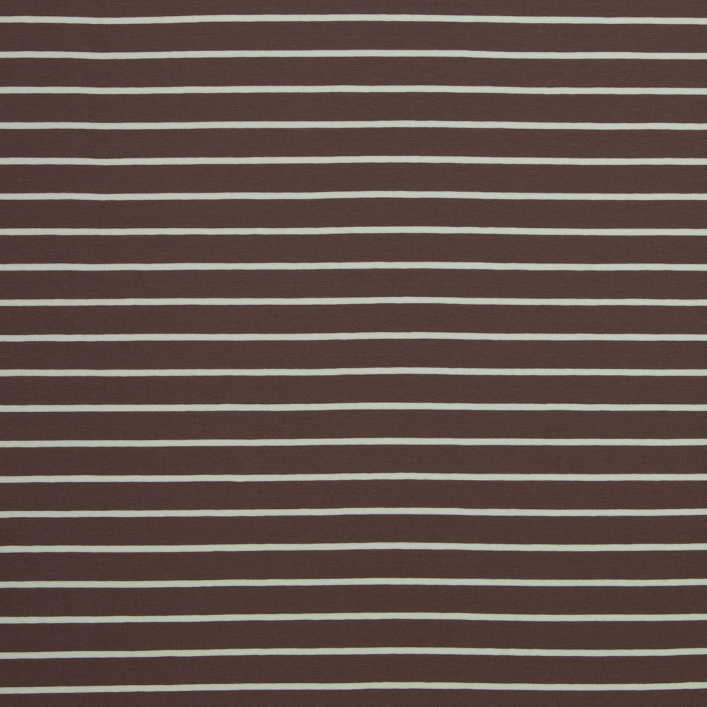 Jersey Stoff - Isa - Streifen - Braun (Meterware ab 0.50m)