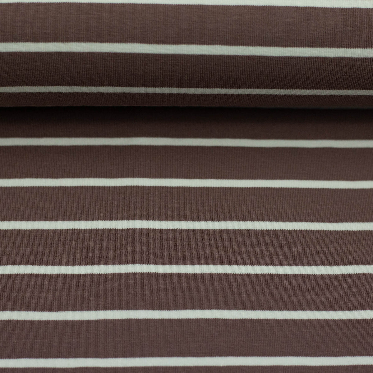 Jersey Stoff - Isa - Streifen - Braun (Meterware ab 0.50m)