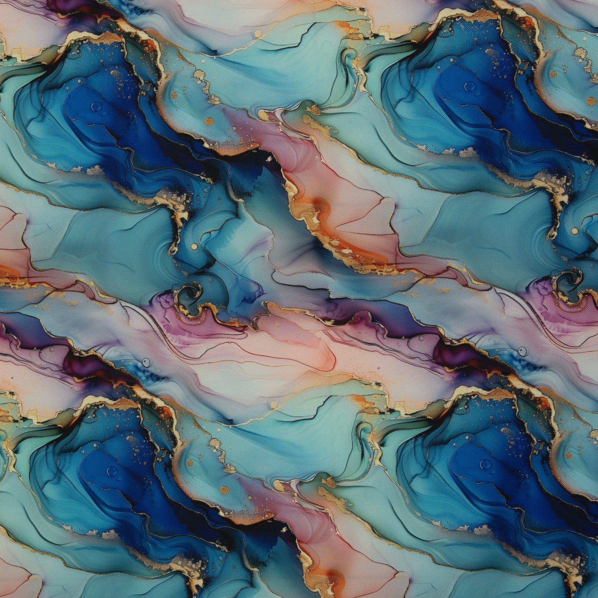 Canvas - Flowing Bloom by Sarah Mariam - Blue (Meterware ab 0.50m)