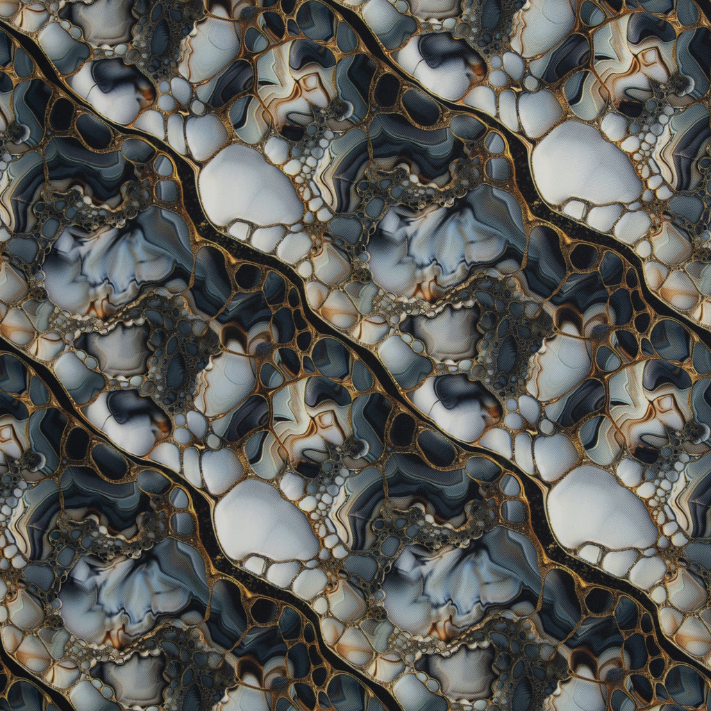 Canvas - Flowing Bloom by Sarah Mariam - Black (Meterware ab 0.50m)