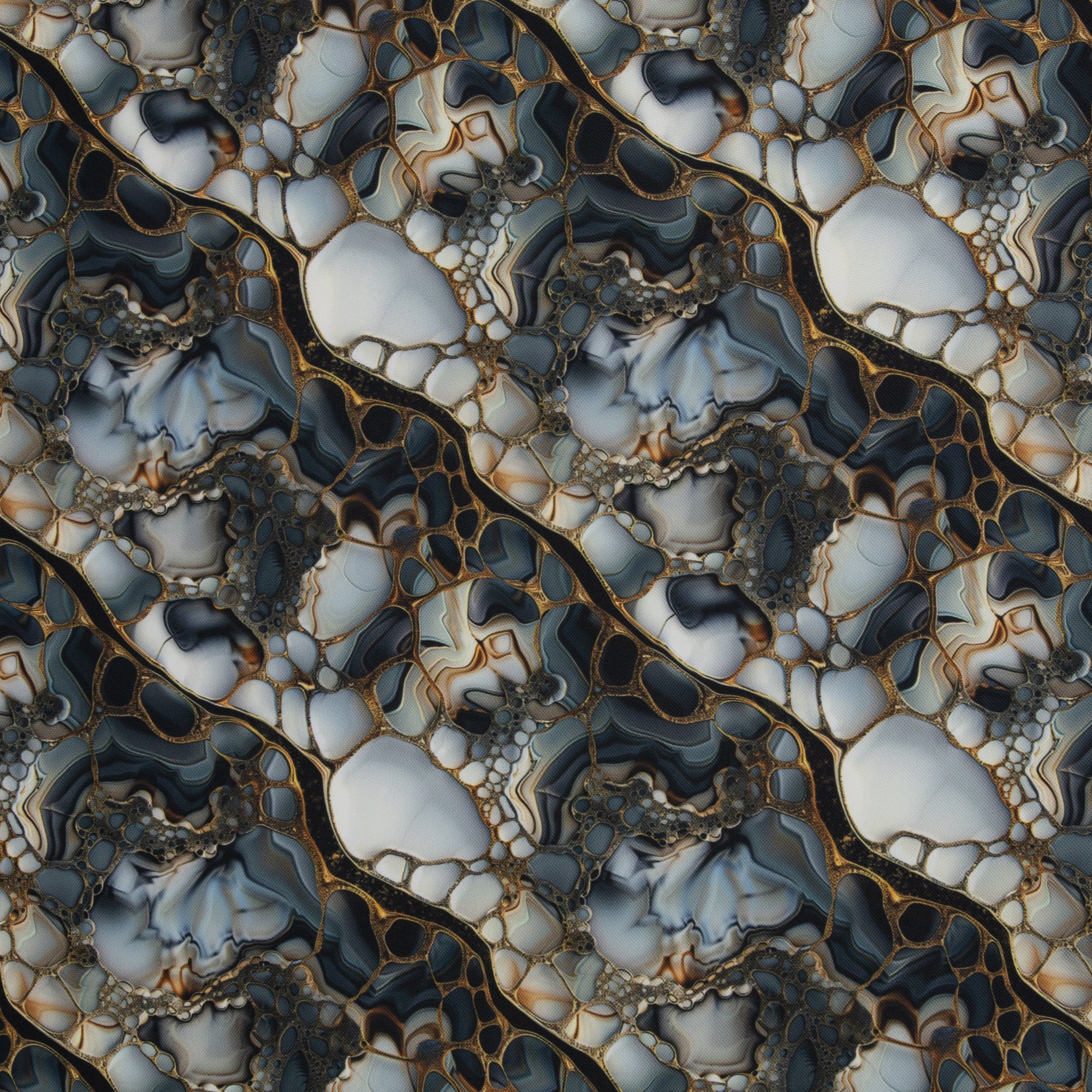 Canvas - Flowing Bloom by Sarah Mariam - Black (Meterware ab 0.50m)