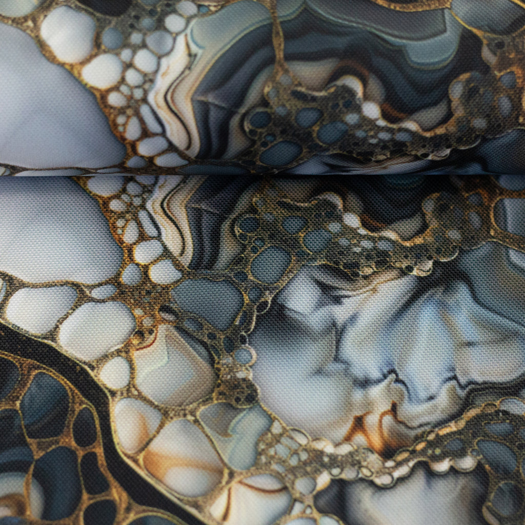Canvas - Flowing Bloom by Sarah Mariam - Black (Meterware ab 0.50m)