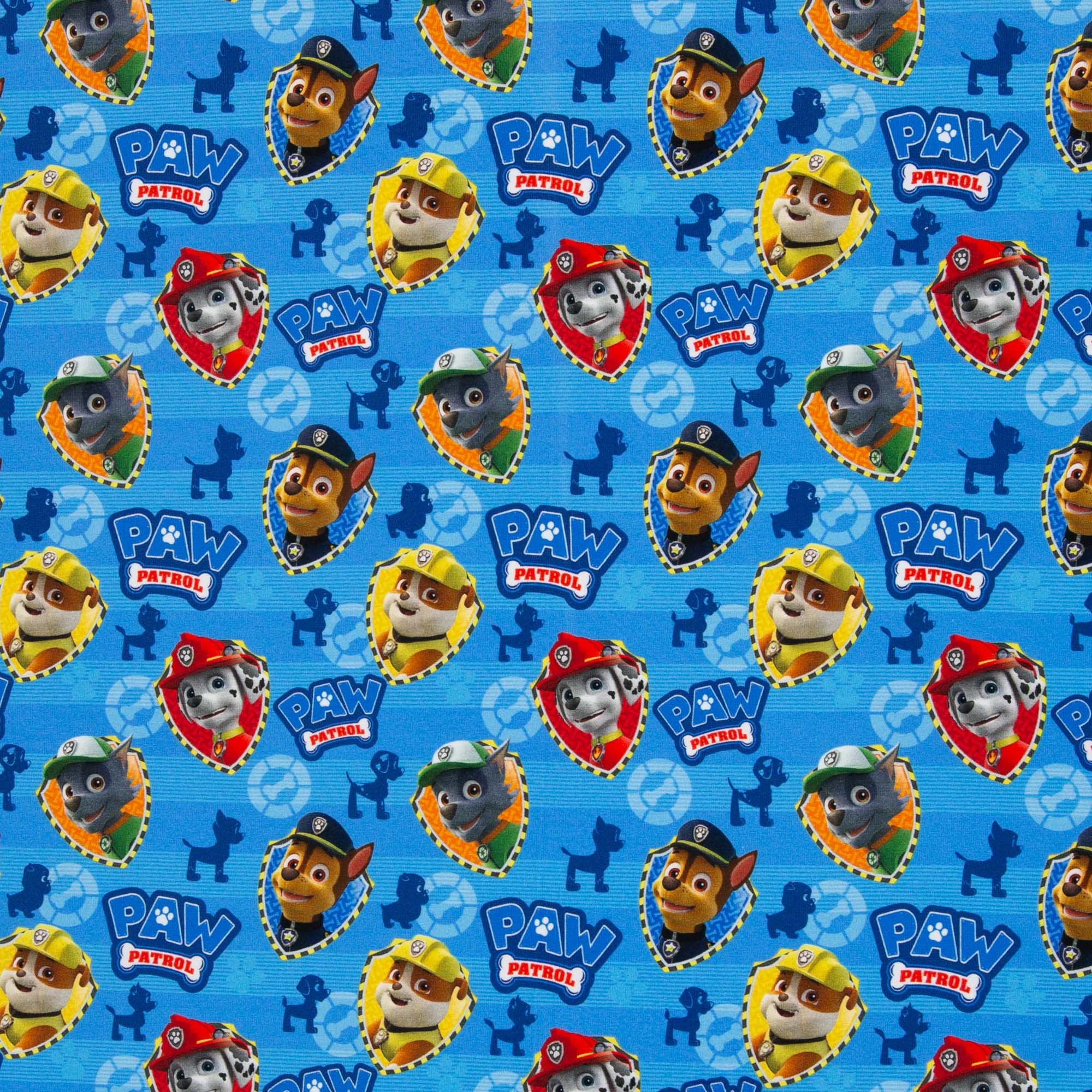 Jersey Stoff - Paw Patrol - Blau (Meterware ab 0.50m)