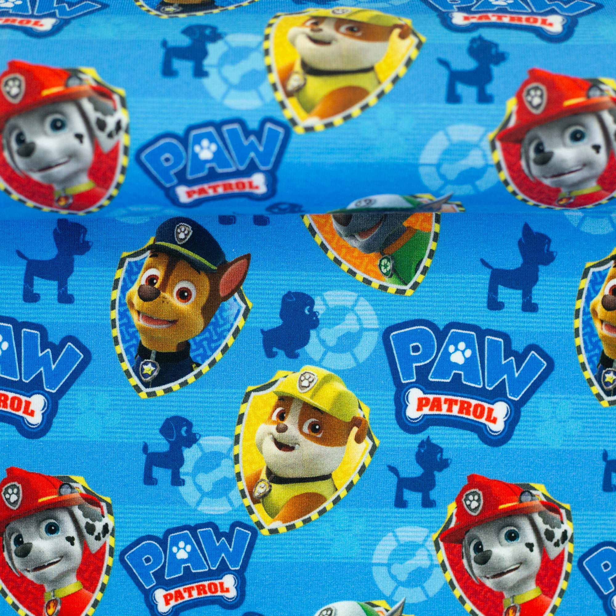 Jersey Stoff - Paw Patrol - Blau (Meterware ab 0.50m)