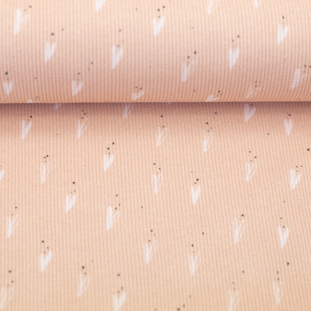 Rippjersey Stoff - Jena Herzen (Meterware ab 0.50m)