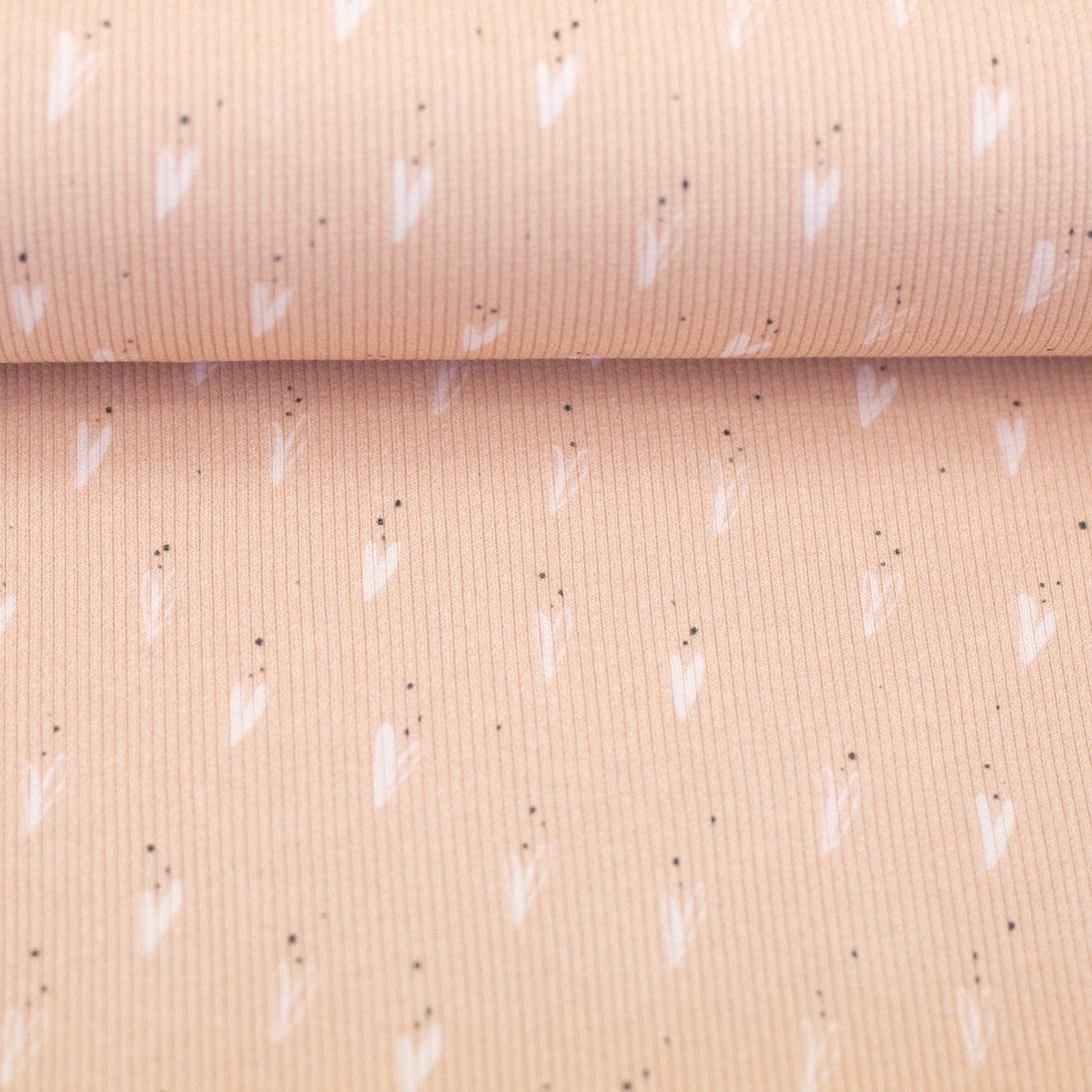 Rippjersey Stoff - Jena Herzen (Meterware ab 0.50m)