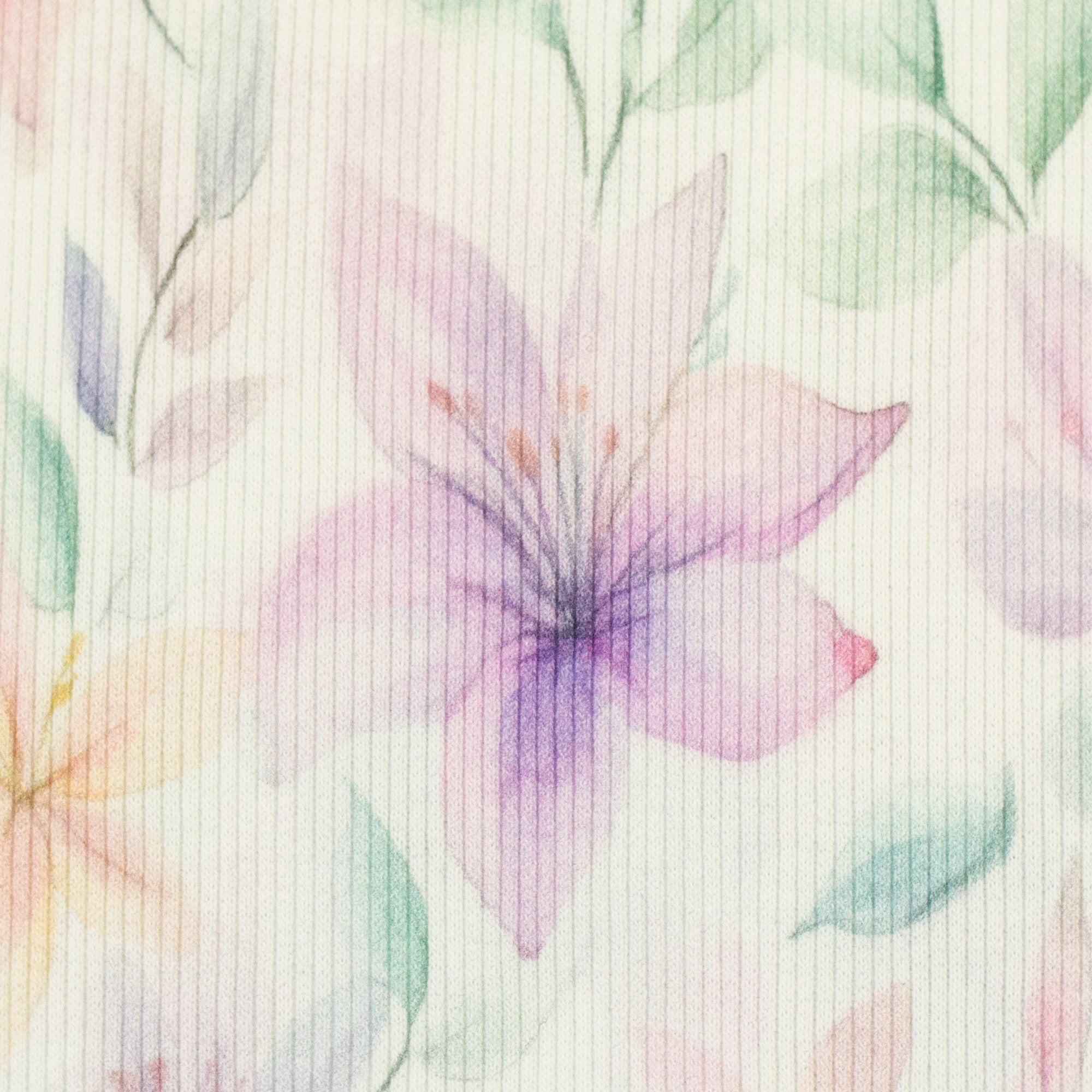 Rippjersey Stoff - Hermine Flowers (Meterware ab 0.50m)