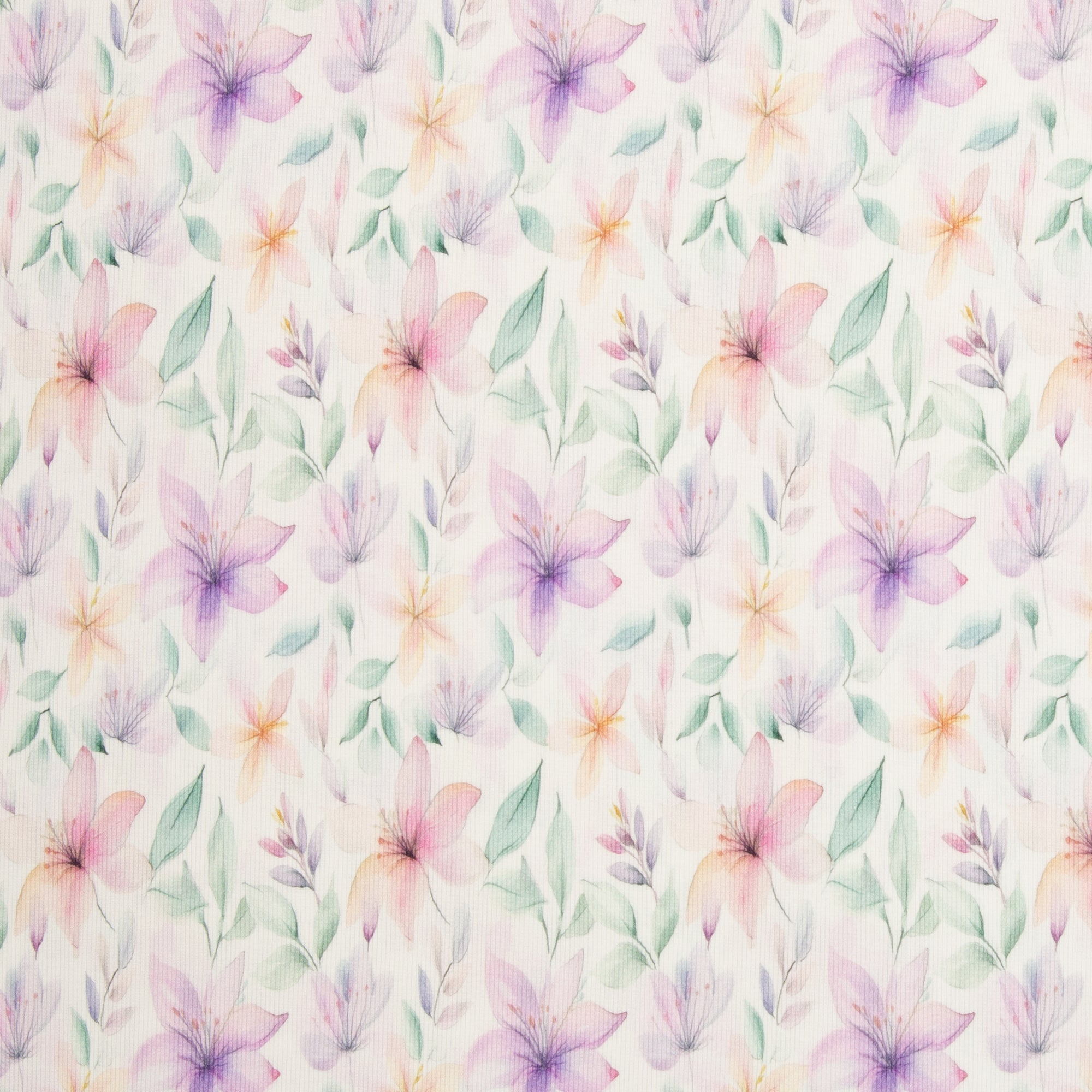 Rippjersey Stoff - Hermine Flowers (Meterware ab 0.50m)