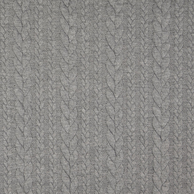 Jaquard Jersey - Zopfmuster - Grau (Meterware ab 0.50m)