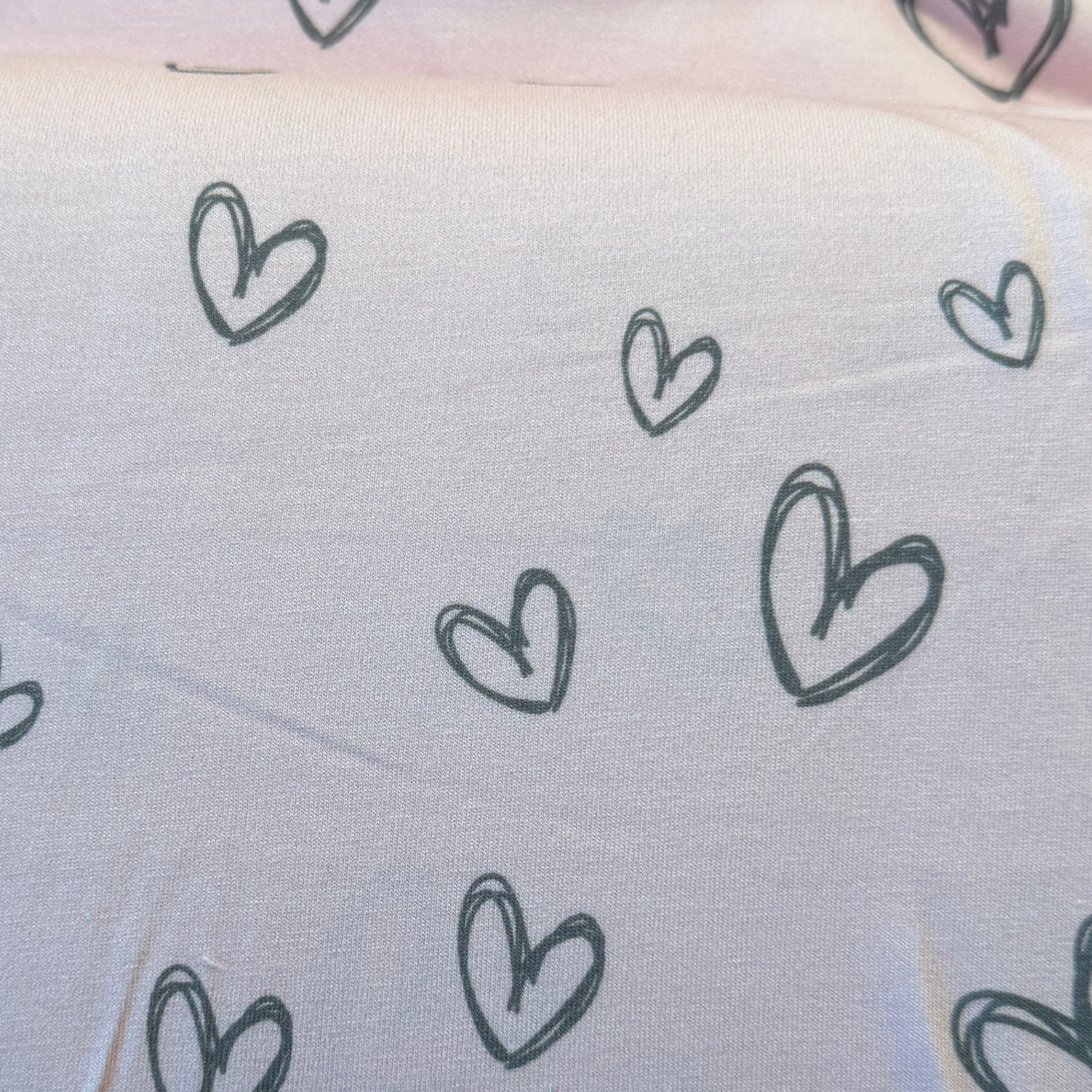 Jersey Stoff - Love Hearts (Meterware ab 0.50m)
