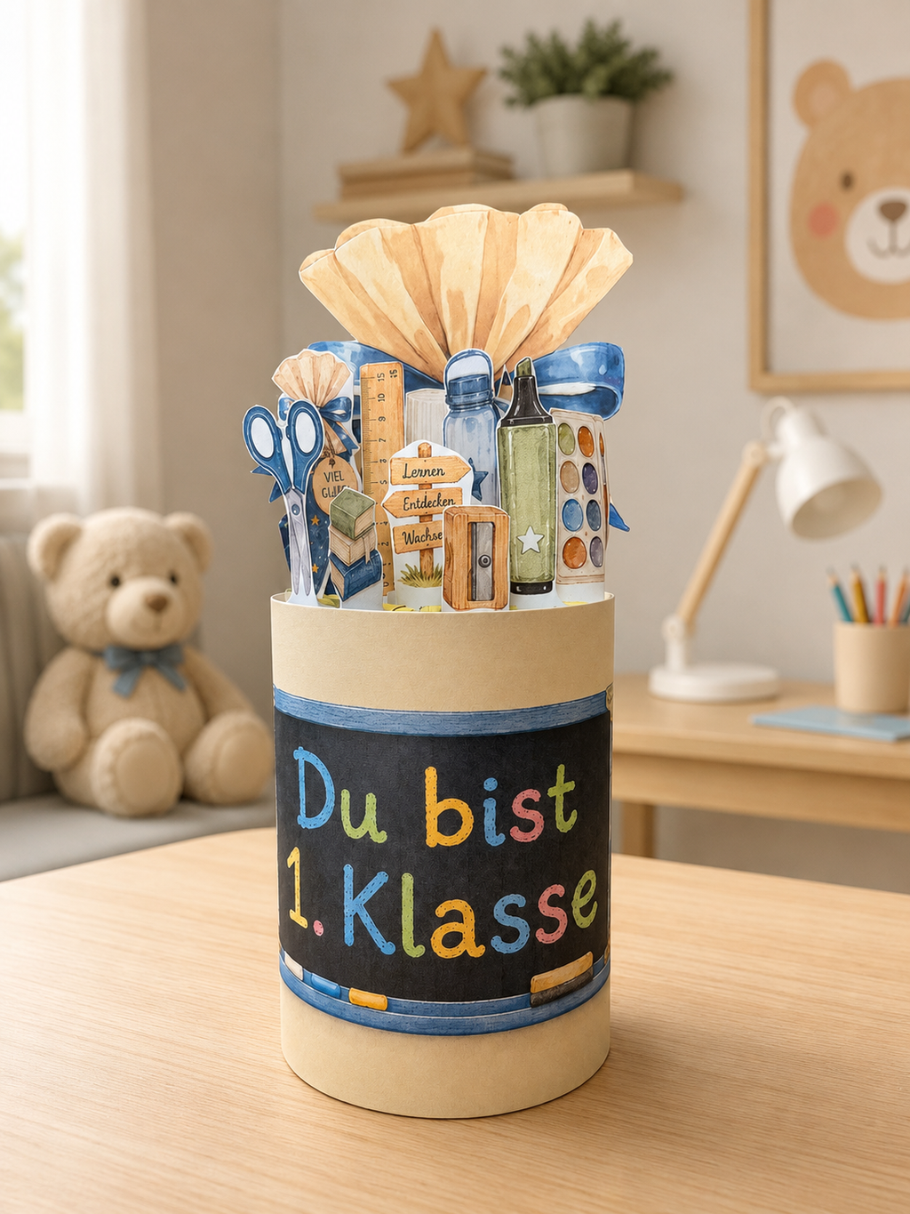 Duplo Banderole Einschulung - Blue - Vorlage zum Ausdrucken