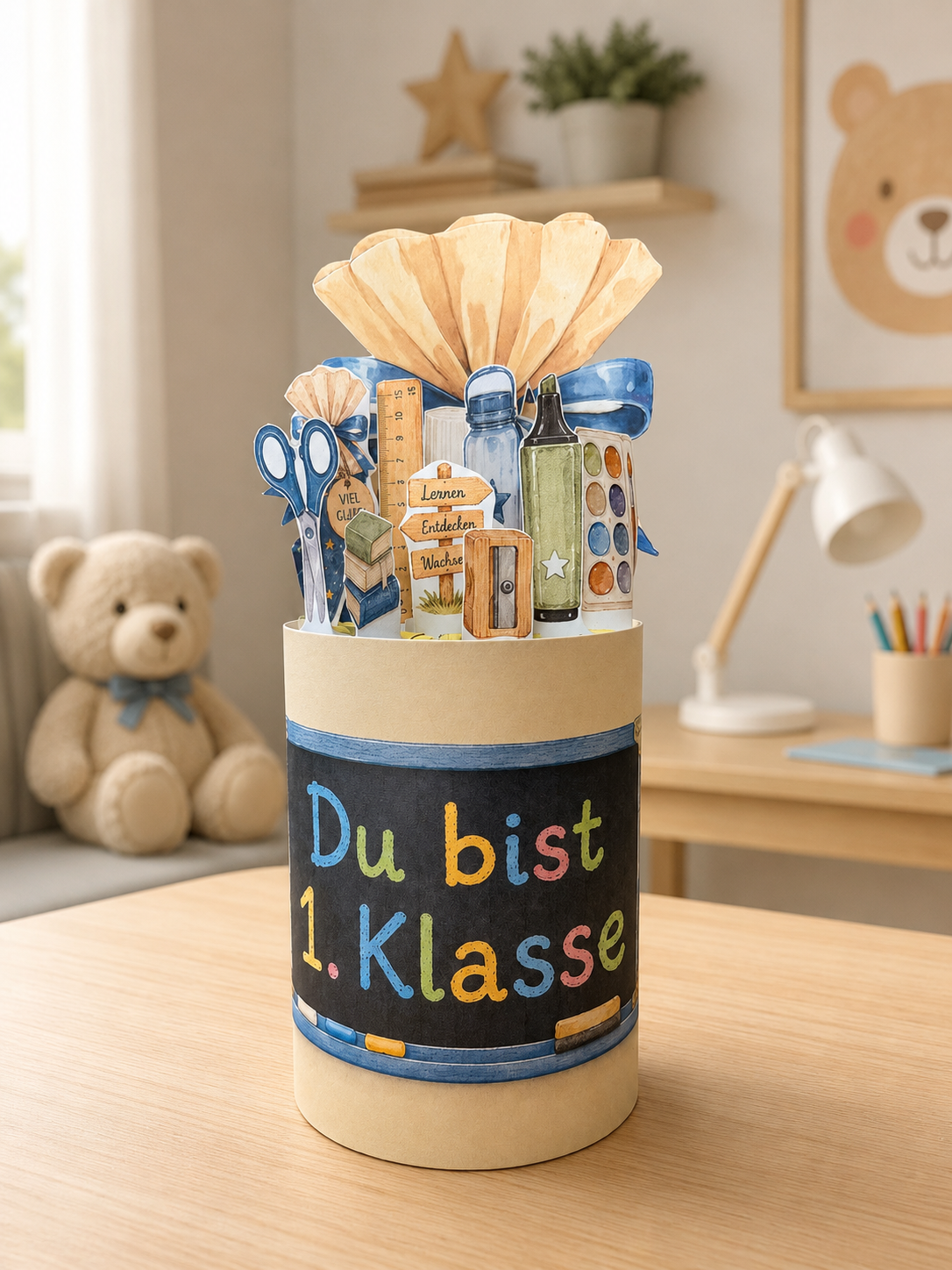 Duplo Banderole Einschulung - Blue - Vorlage zum Ausdrucken