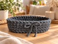 Häkelkorb oval - Schmuck - Charcoal Shine