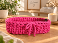 Häkelkorb oval - Brillenplatz - Dopamine Pink