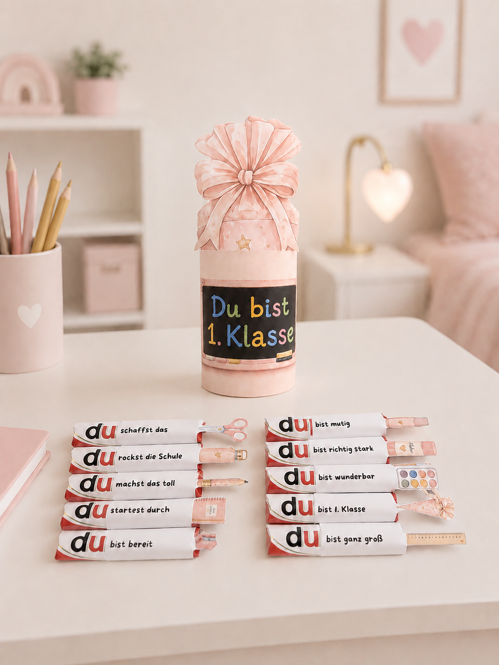 Duplo Einschulung Rosa - Vorlage zum Ausdrucken