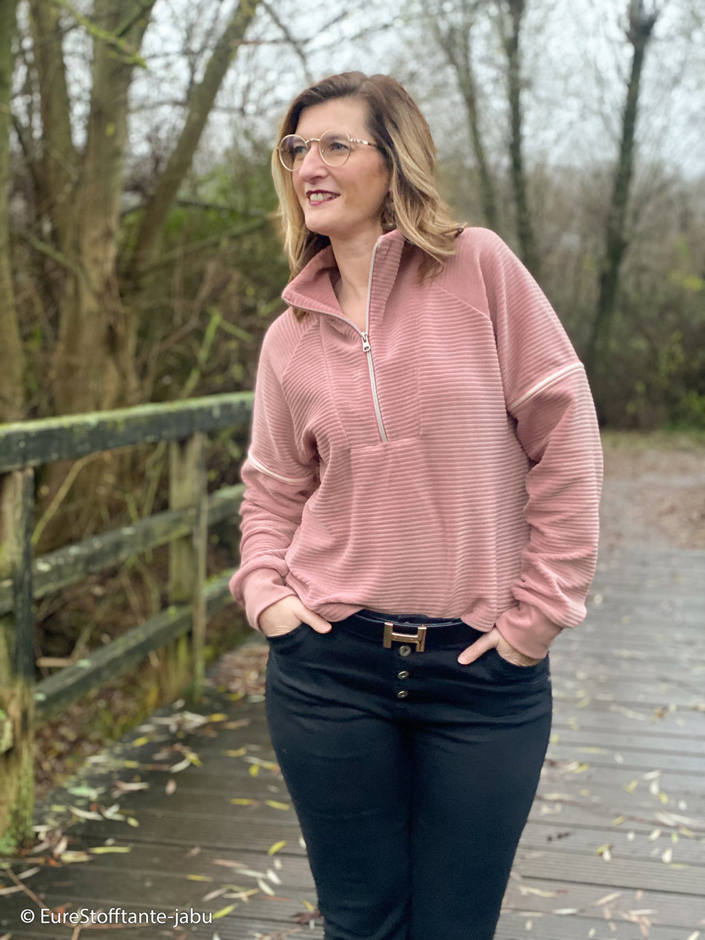 Cordjersey - Nicky Stoff - Rose (Meterware ab 0.50m)