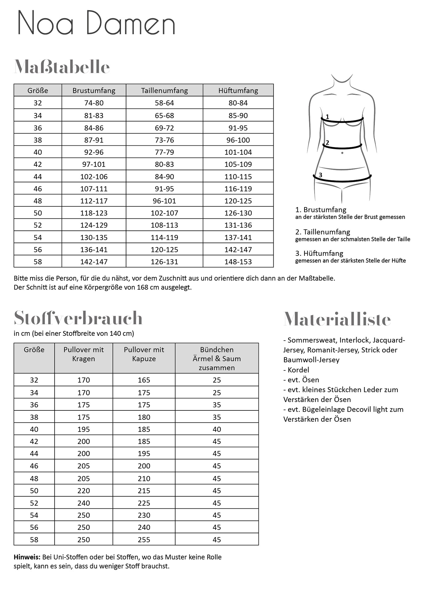 Papierschnittmuster Noa Damen