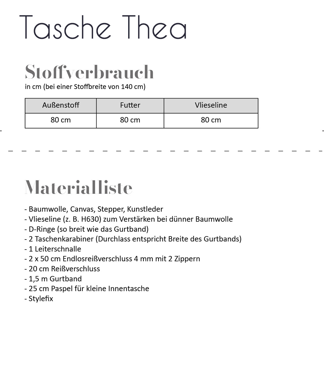 Papierschnittmuster Tasche Thea