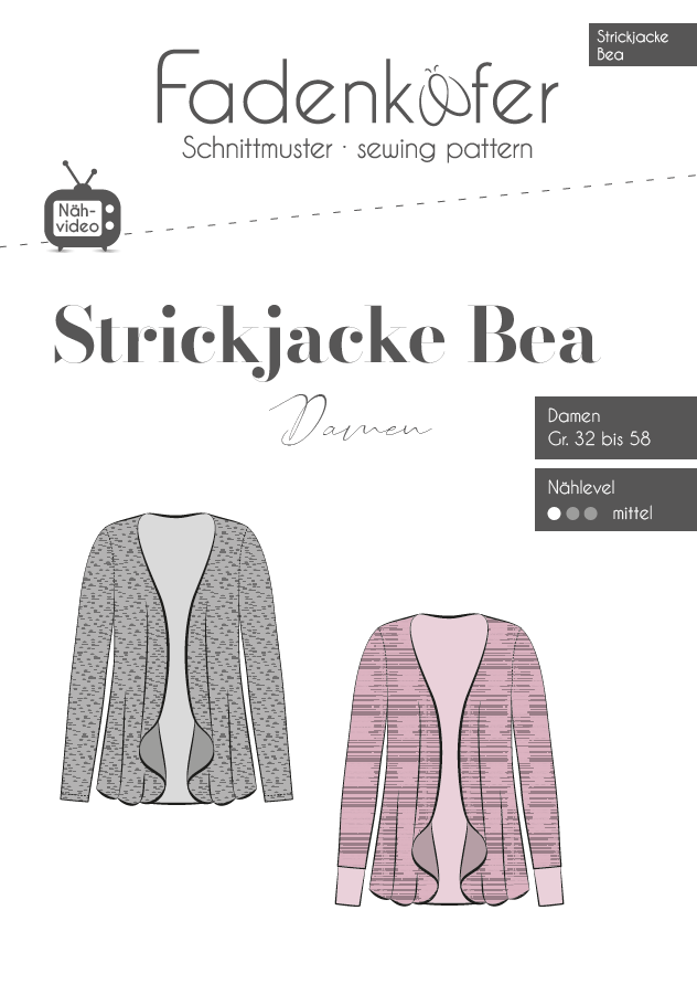 Papierschnittmuster Strickjacke Bea