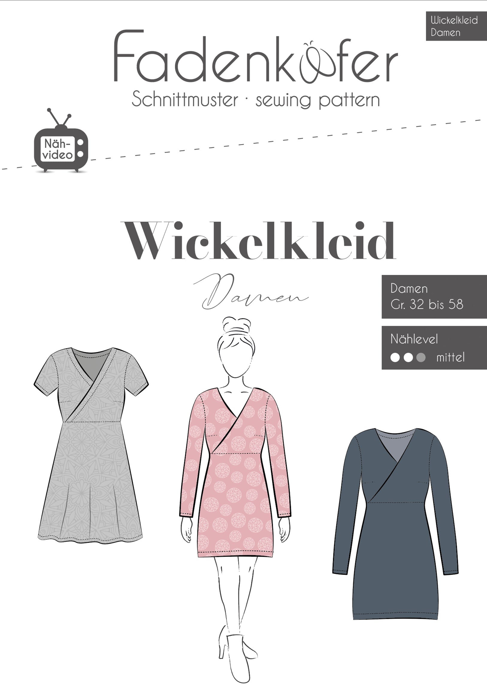Papierschnittmuster Wickelkleid Damen
