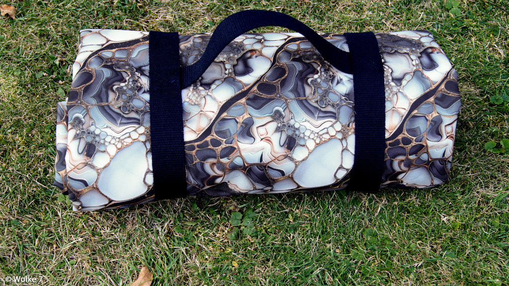 Canvas - Flowing Bloom by Sarah Mariam - Black (Meterware ab 0.50m)