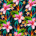 Viskose Stoff - Floral/Alken - Schwarz (Meterware ab 0.50m)