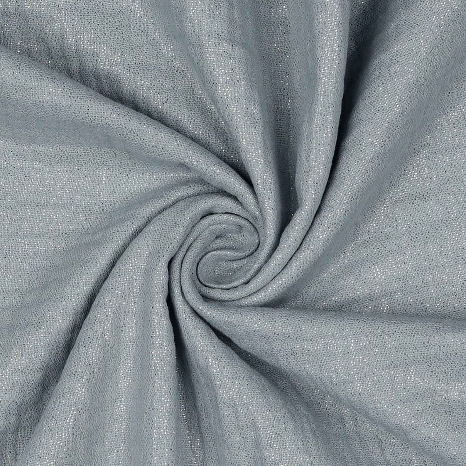 Musselin Stoff - Glitzer - Grau (Meterware ab 0.50m)