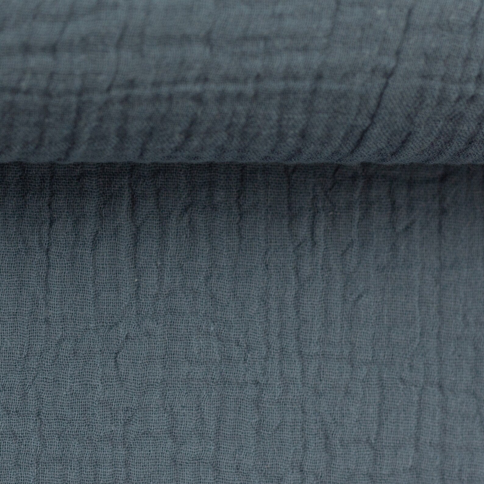 Musselin Uni - Rauchblau (Meterware ab 0.50m)
