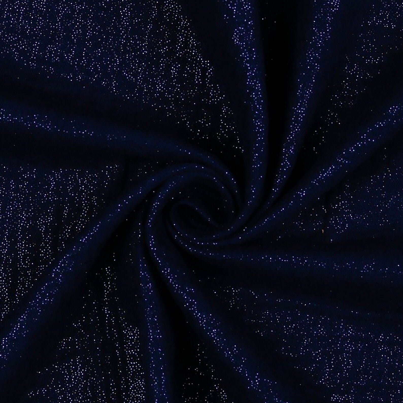 Musselin Stoff - Glitzer - Dunkelblau (Meterware ab 0.50m)
