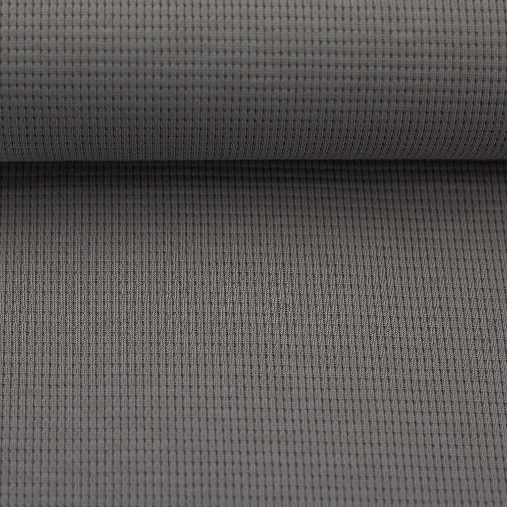 Waffeljersey Stoff - Grau (Meterware ab 0.50m)
