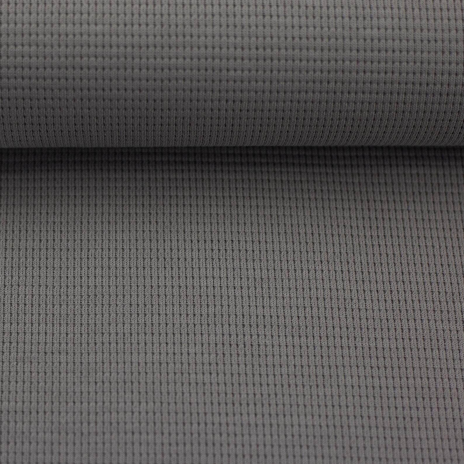 Waffeljersey Stoff - Grau (Meterware ab 0.50m)