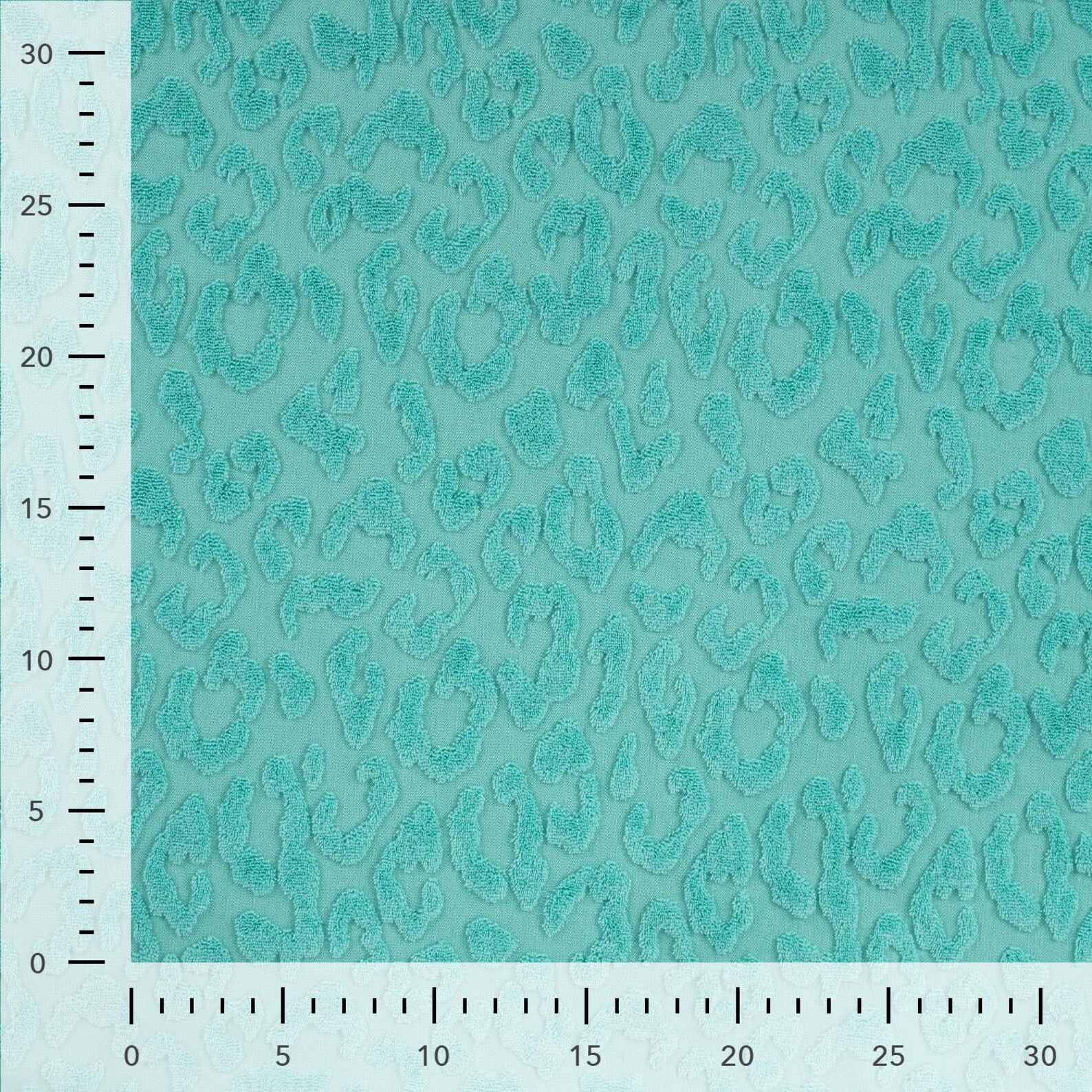 Jaquard Leo - Frotteemuster - Türkis (Meterware ab 0.50m)