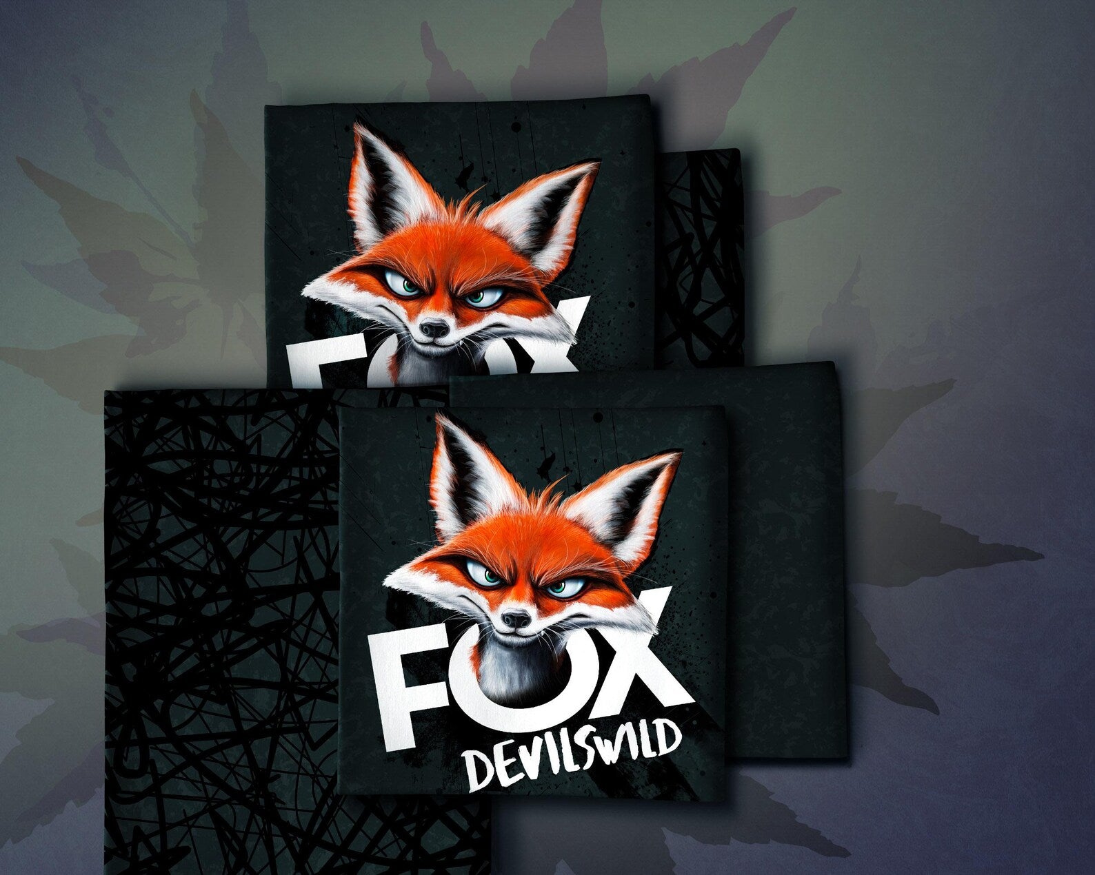 French Terry Stoff - Fox Devils Wild - Kombistoff zu Panelen (Meterware ab 0.50m)