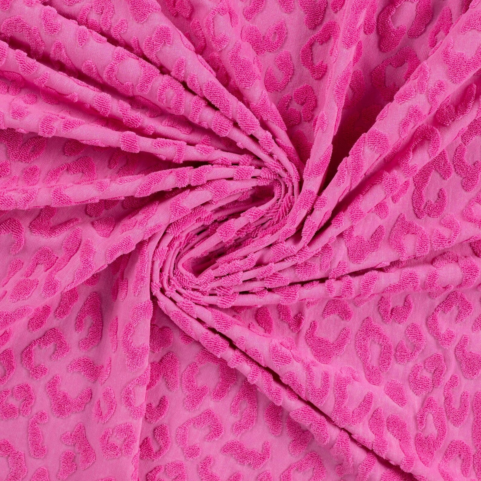Jaquard Leo - Frotteemuster - Pink (Meterware ab 0.50m)
