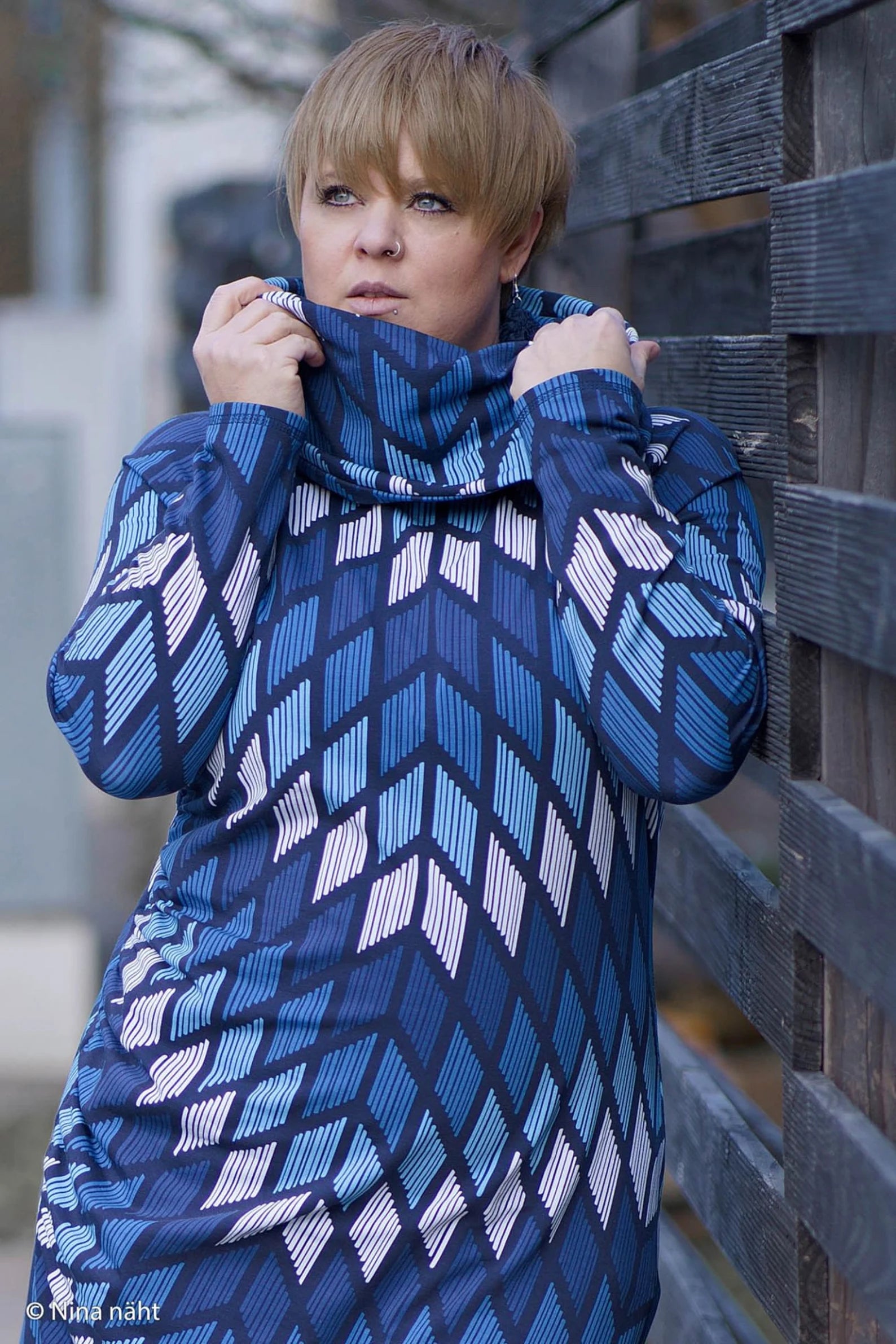 Modal French Terry Stoff - Cozy Big Knit by lycklig design - Blue (Meterware ab 0.50m)