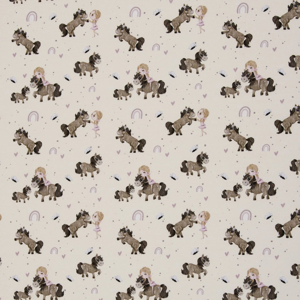 Jersey Stoff - I love Ponys (Meterware ab 0.50m