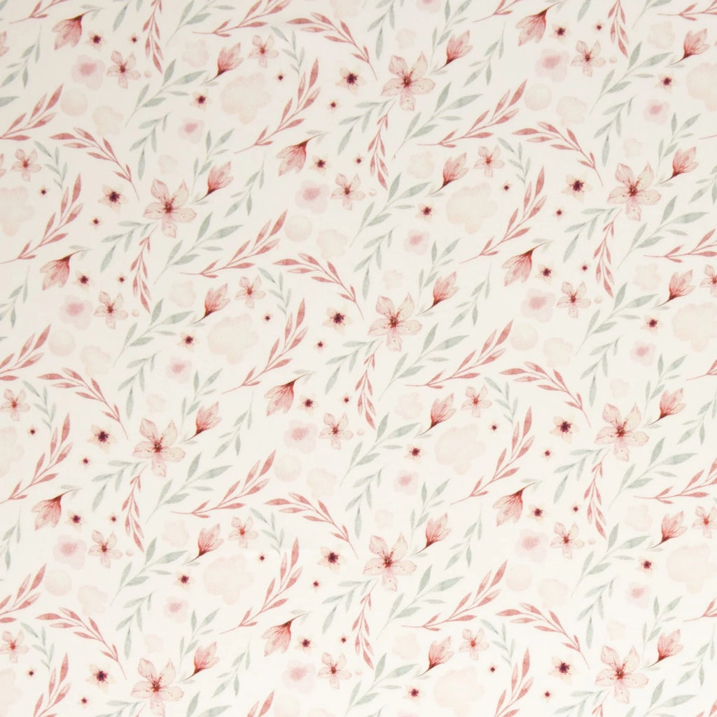 Viskose Stoff - Blüten/Blätter (Meterware ab 0.50m)