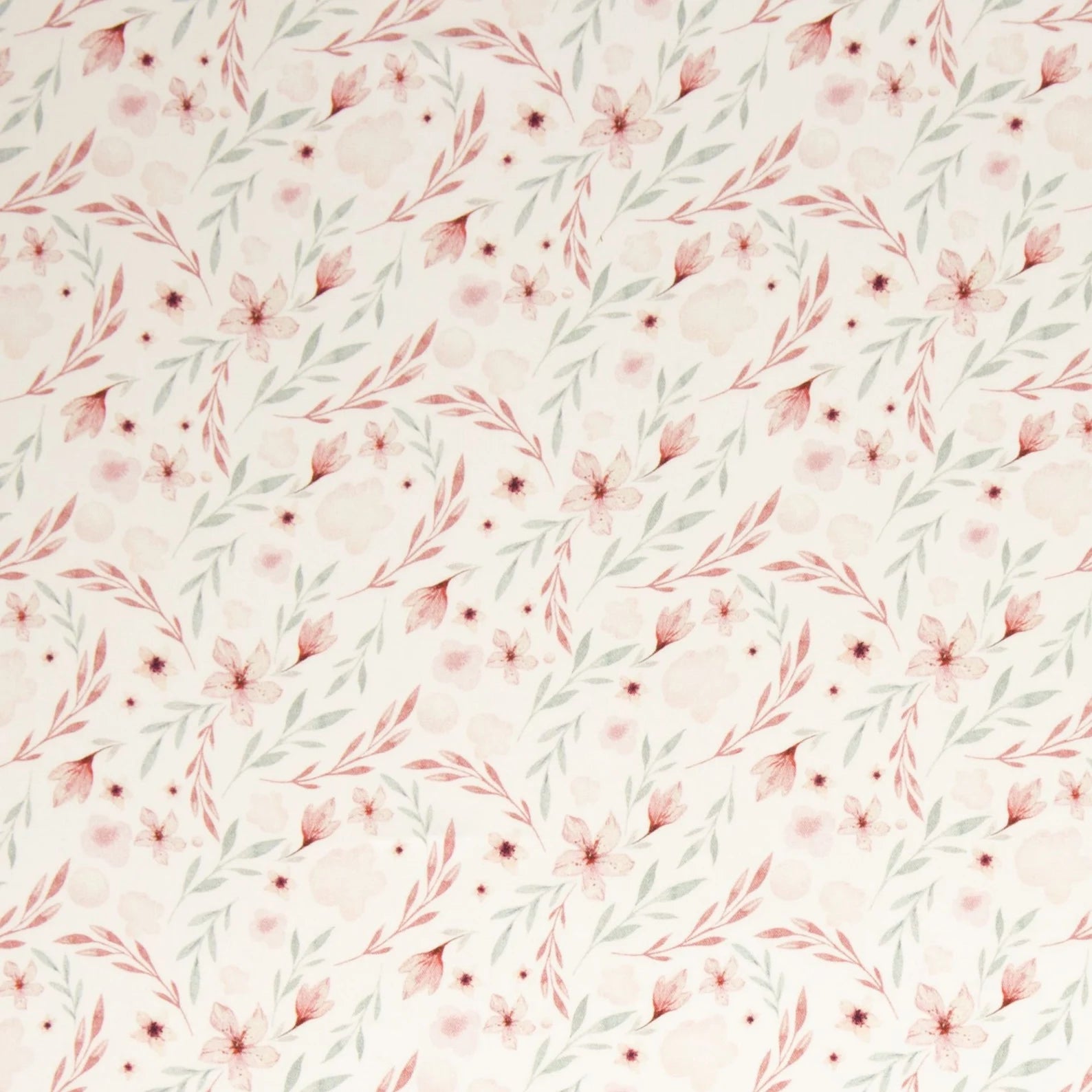 Viskose Stoff - Blüten/Blätter (Meterware ab 0.50m)