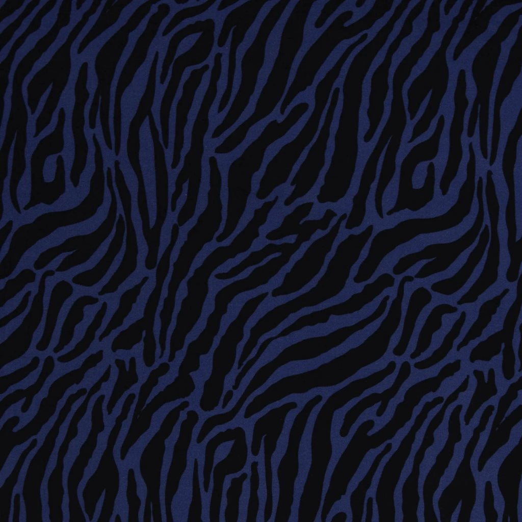 Viskose Stoff - Zebra Print Blau (Meterware ab 0.50m)