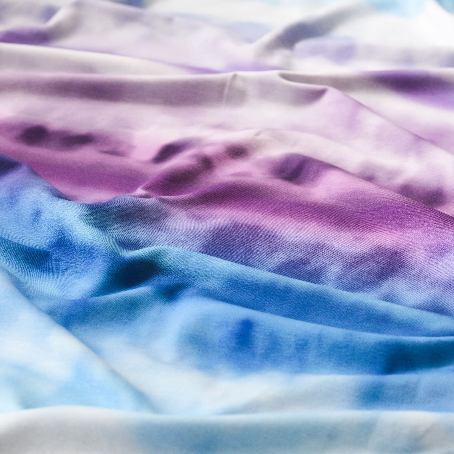 Jersey Stoff - Batik blau/lila (Meterware ab 0.50m)