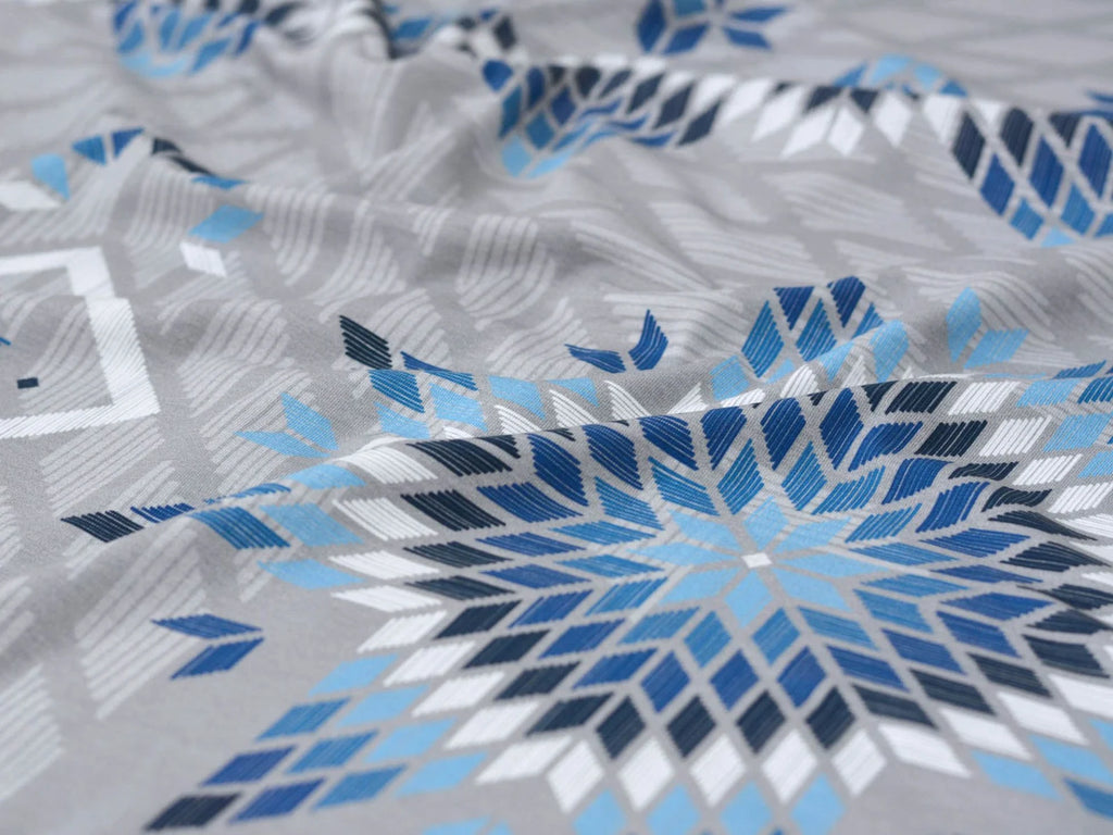 Jersey Stoff - Cozy Embroideries by lycklig design - Blue (Meterware ab 0.50m)