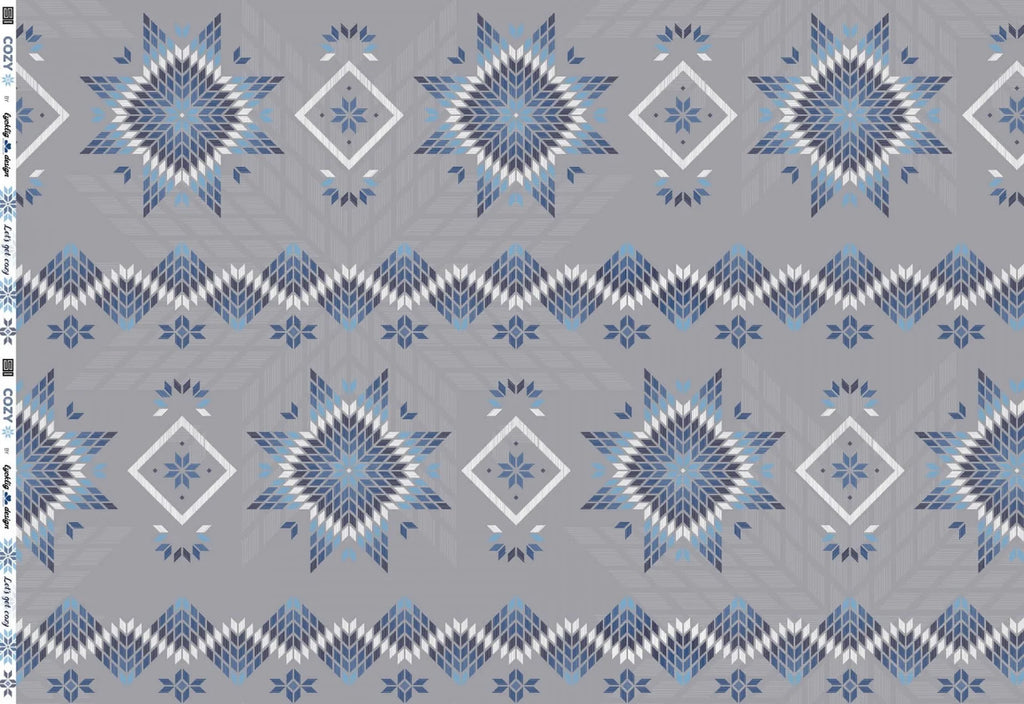 Jersey Stoff - Cozy Embroideries by lycklig design - Blue (Meterware ab 0.50m)