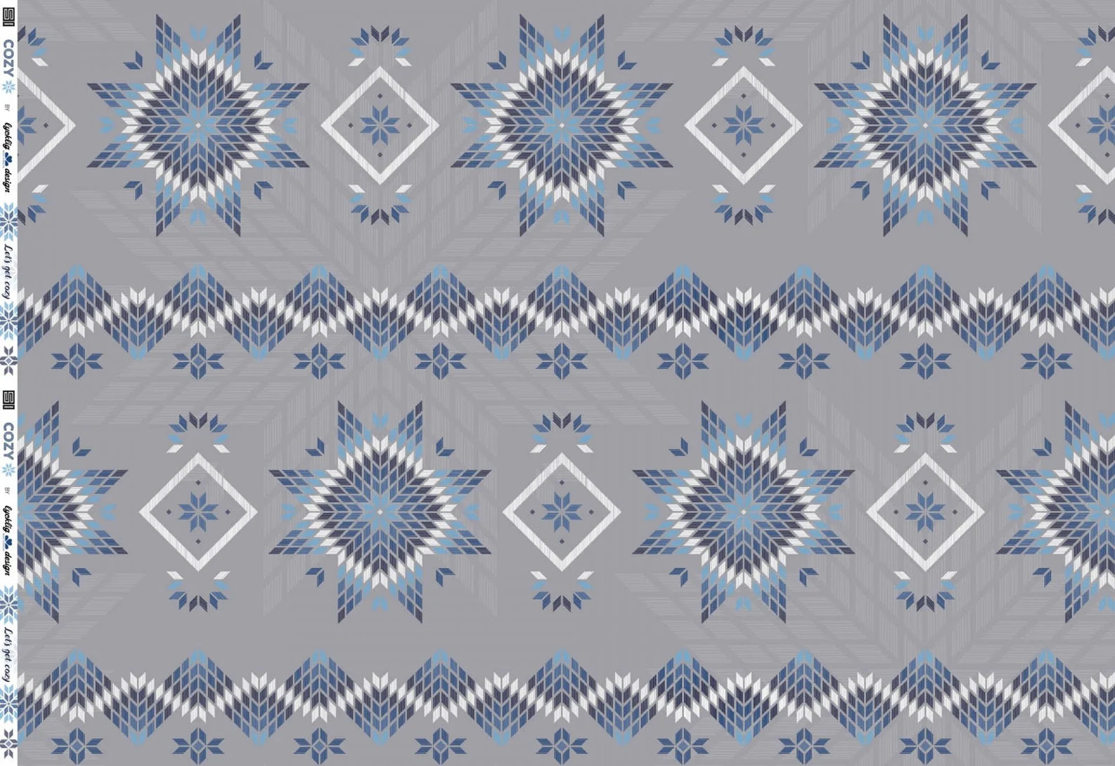 Jersey Stoff - Cozy Embroideries by lycklig design - Blue (Meterware ab 0.50m)