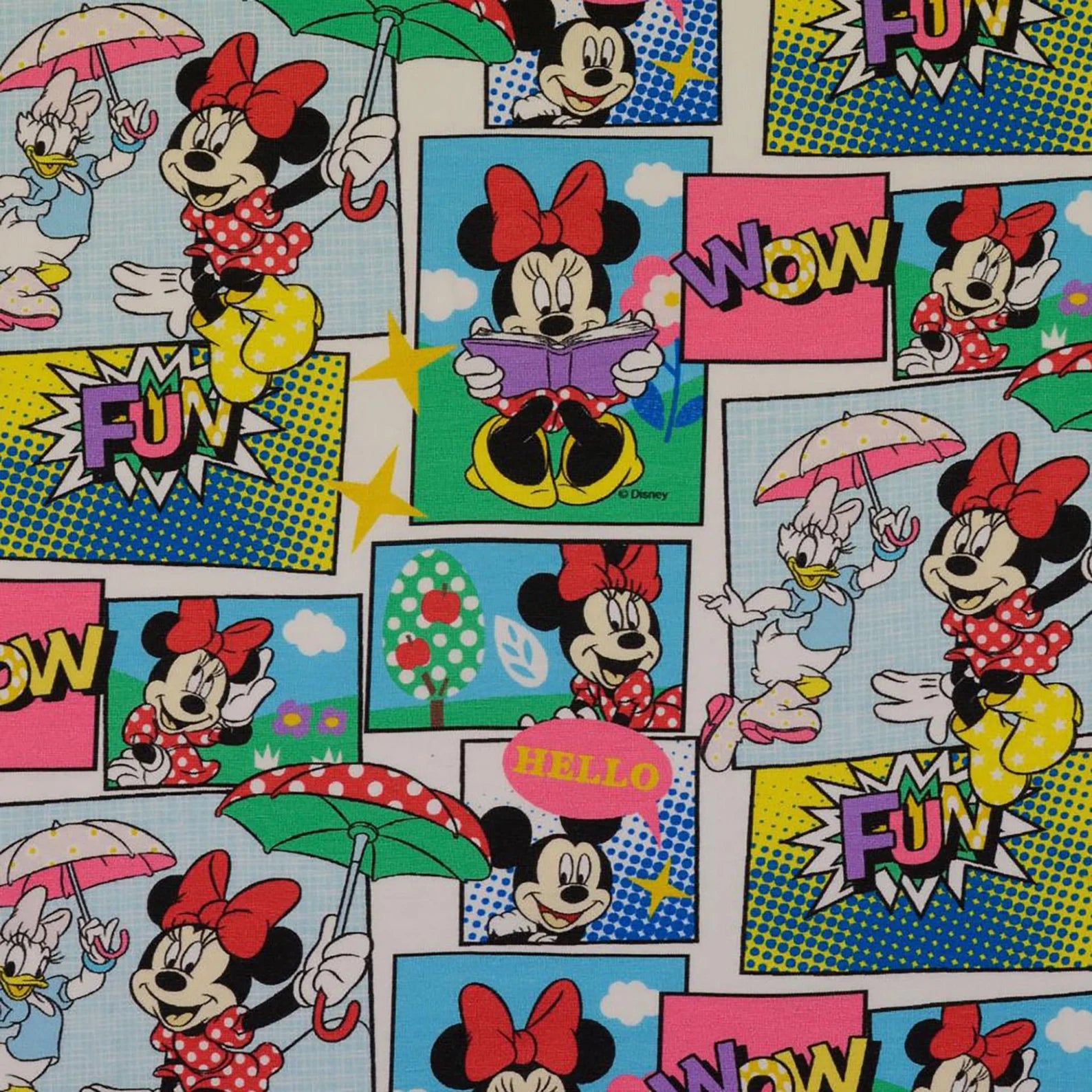 Disney Jersey Stoff - Minnie Mouse Comic (Meterware ab 0.50m)